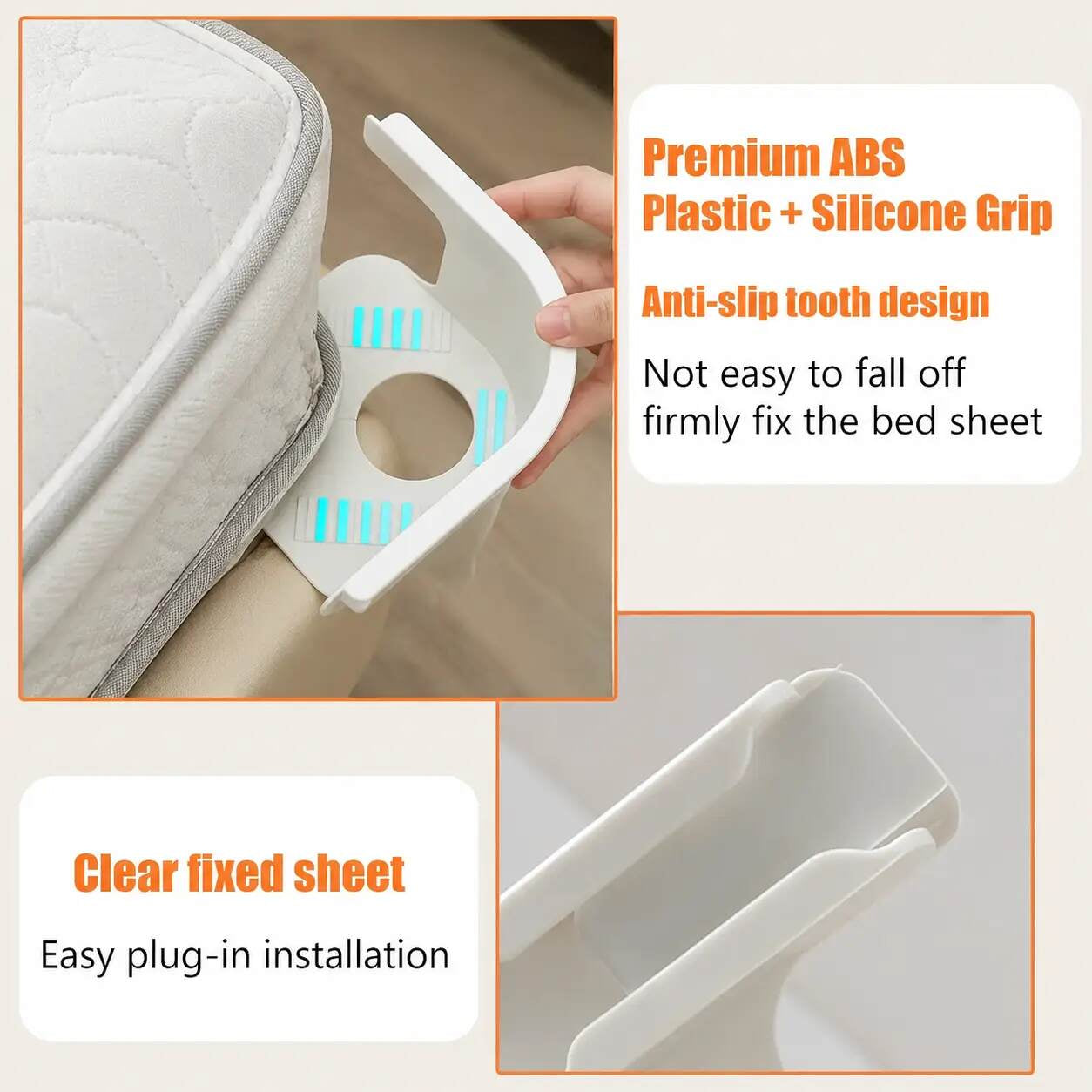 Heavy Duty Bed Sheet Clips & Invisible Mattress Corner Fasteners