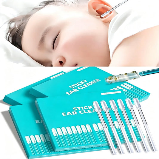 24 PCS Sticky Ear Wax Removal Kit, Reusable Adhesive Ear Cleaner with Dust Cover