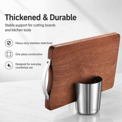 304 Stainless Steel Countertop Utensil Holder & Multi-Purpose Cutting Board Stand