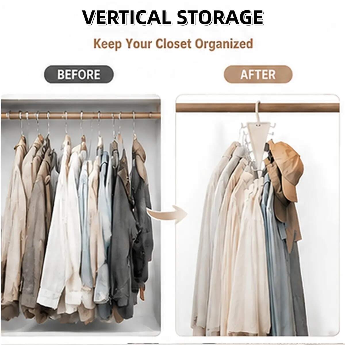 360° Rotating V-Shaped Closet Organizer