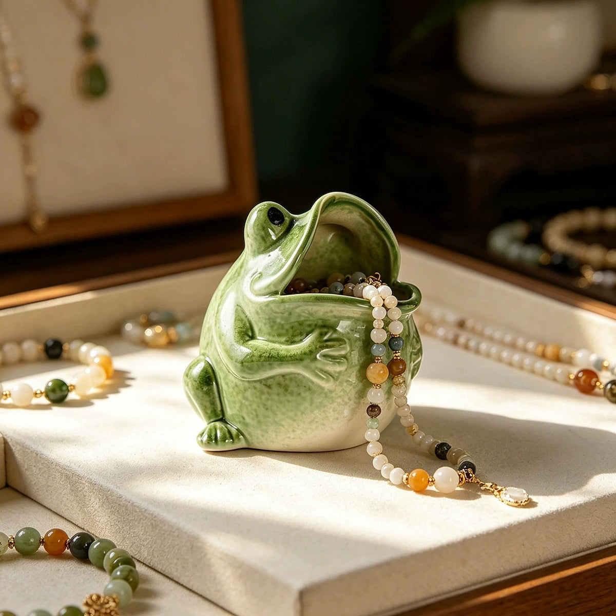 Big-mouthed Frog -Storage Canister for Kitchen, Home, Table Decoration and Ornament