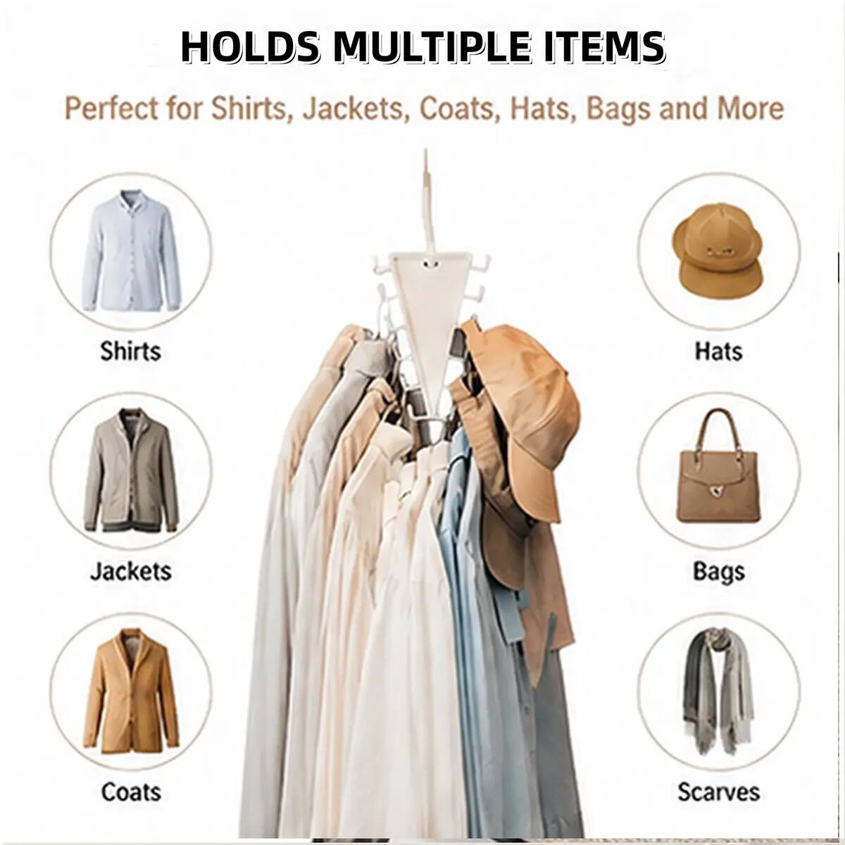 360° Rotating V-Shaped Closet Organizer