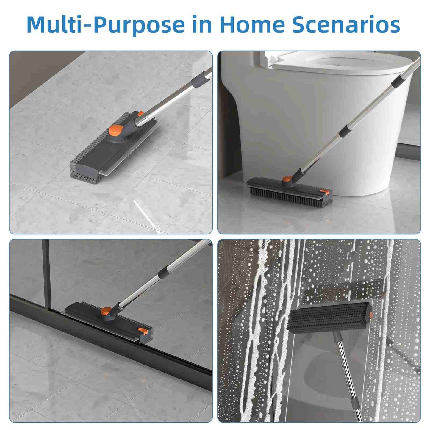 🎉3-in-1 Floor Scrub Brush with Long Handle