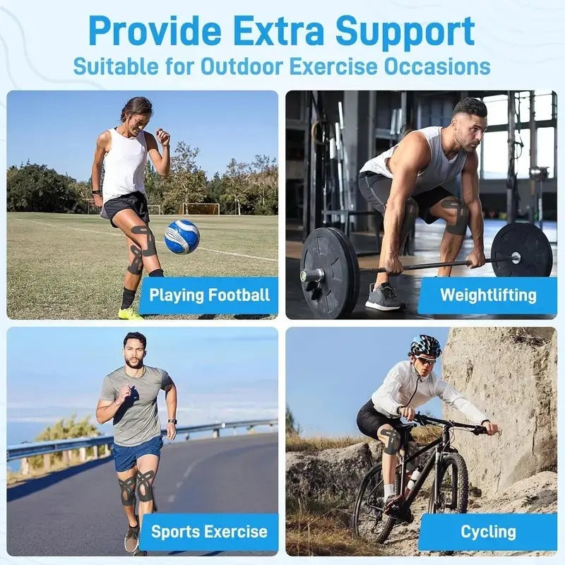 Precut Tape- Breathable Elastic Athletic Muscle Tape Strips Flexible , 10 Pcs , Pain & Stability