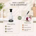 Manual Food Chopper - Compact Press-Type Kitchen Vegetable Chopper
