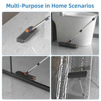 3-in-1 Long Handle Floor Scrub Brush with Squeegee