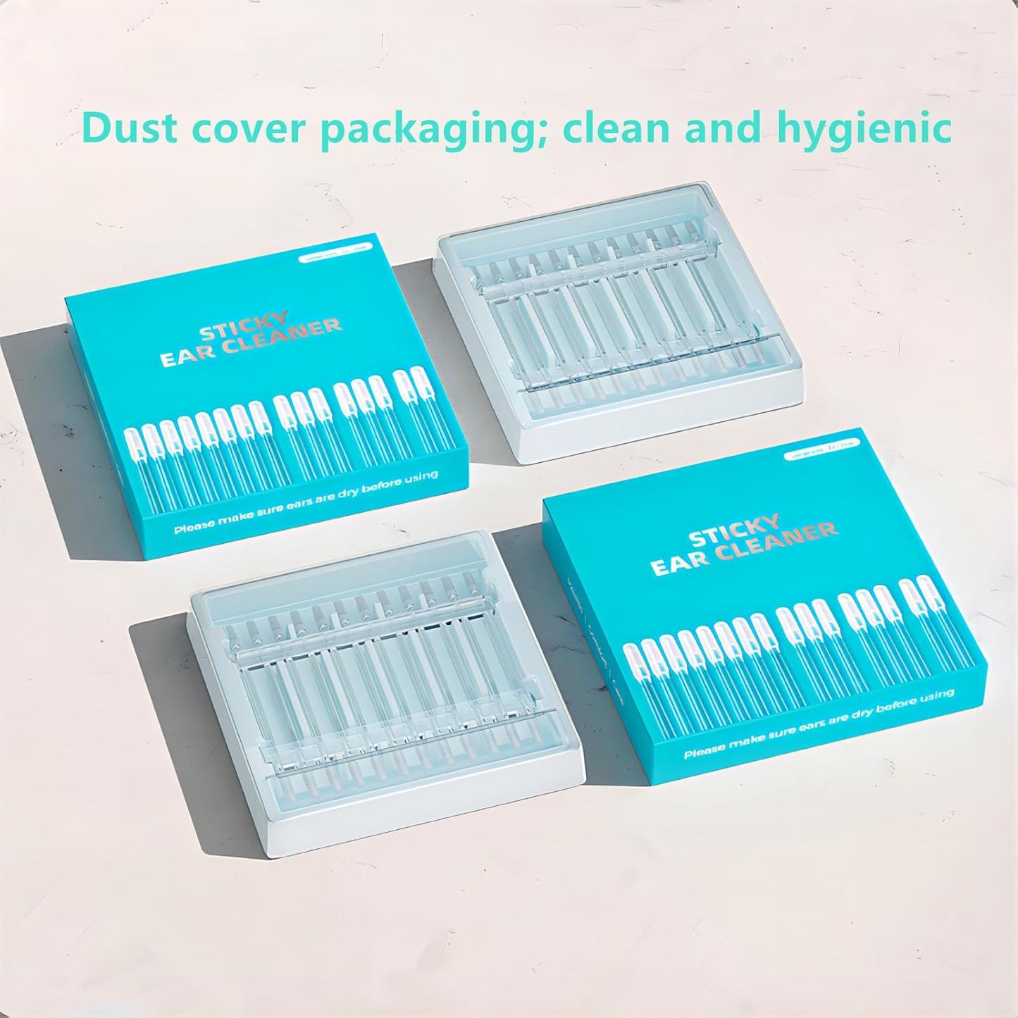 24 PCS Sticky Ear Wax Removal Kit, Reusable Adhesive Ear Cleaner with Dust Cover