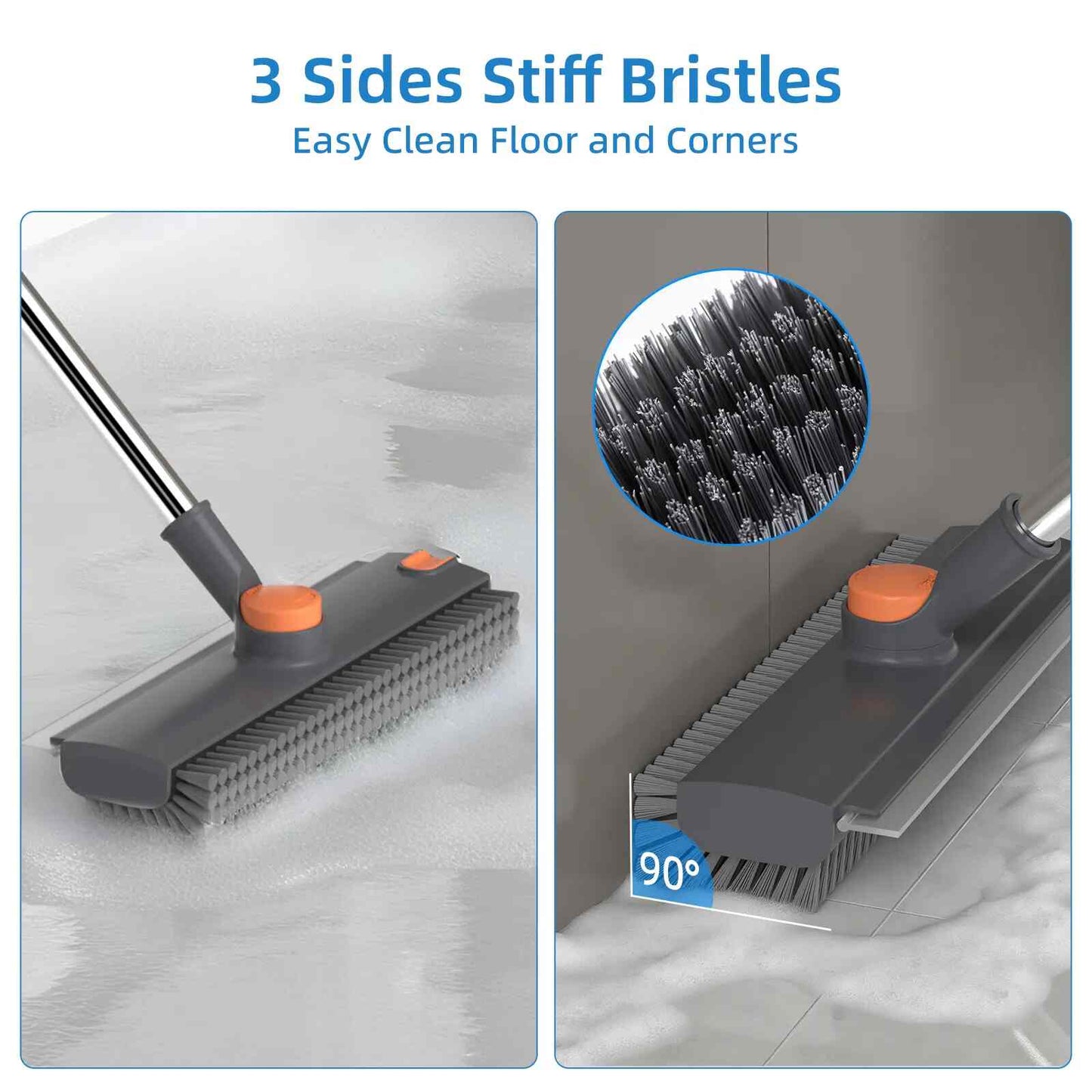 🎉3-in-1 Floor Scrub Brush with Long Handle