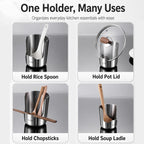 304 Stainless Steel Countertop Utensil Holder & Multi-Purpose Cutting Board Stand