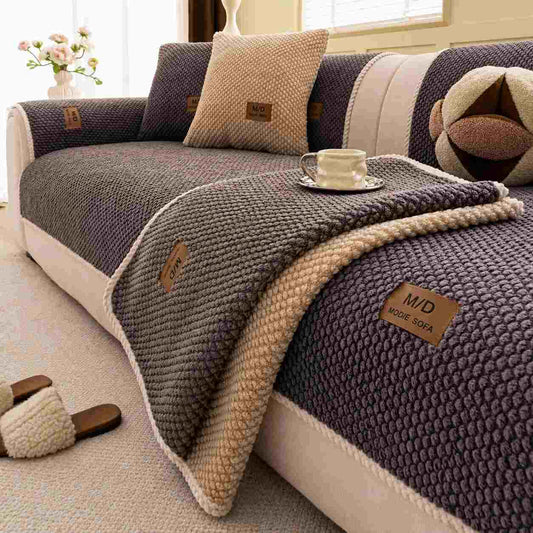 Non-Slip Plush Sofa Cushion Cover