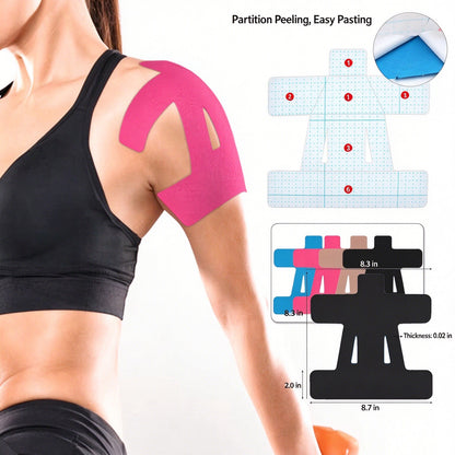 Precut Tape- Breathable Elastic Athletic Muscle Tape Strips Flexible , 10 Pcs , Pain & Stability