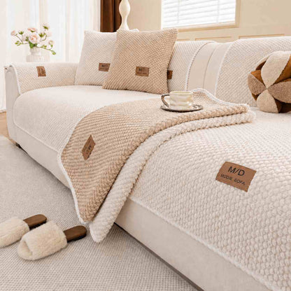 Non-Slip Plush Sofa Cushion Cover