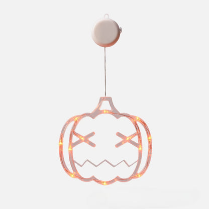 Halloween LED Hanging Window Lights, Halloween-Themed Decorative Lights with Suction Cups, Battery Operated Indoor Ornaments for Home & Party Decor