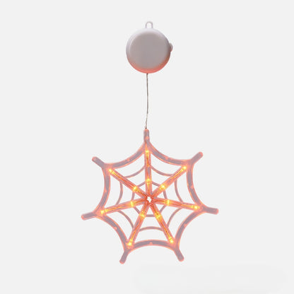 Halloween LED Hanging Window Lights, Halloween-Themed Decorative Lights with Suction Cups, Battery Operated Indoor Ornaments for Home & Party Decor