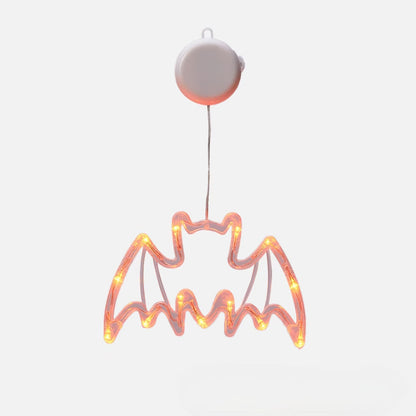 Halloween LED Hanging Window Lights, Halloween-Themed Decorative Lights with Suction Cups, Battery Operated Indoor Ornaments for Home & Party Decor