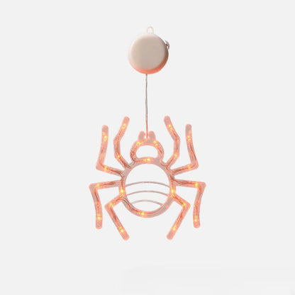 Halloween LED Hanging Window Lights, Halloween-Themed Decorative Lights with Suction Cups, Battery Operated Indoor Ornaments for Home & Party Decor