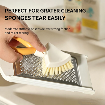 Foldable Triangular Gap Cleaning Brush Compact Flexible Corner Scrubber for Baseboards Appliances Window Tracks Hard-to-Reach Spaces Home Office