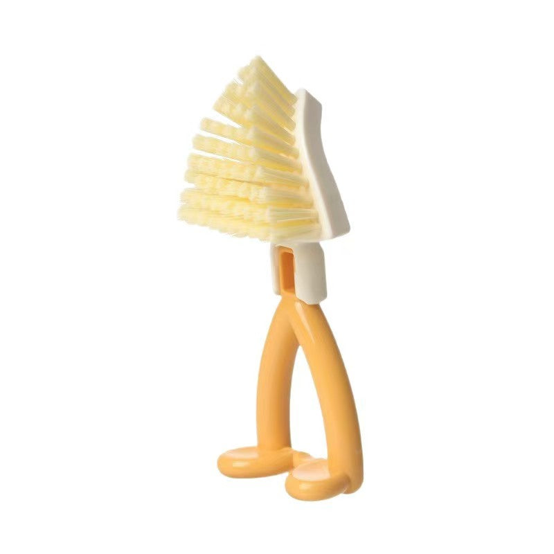 Foldable Triangular Gap Cleaning Brush Compact Flexible Corner Scrubber for Baseboards Appliances Window Tracks Hard-to-Reach Spaces Home Office