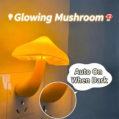 Mushroom Plug-in Night Light, Auto Dusk To Dawn Sensor LED Lamp (US & EU Plug Available), Soft Warm Glow Decorative Lamp for Bedroom Hallway & Kids Room