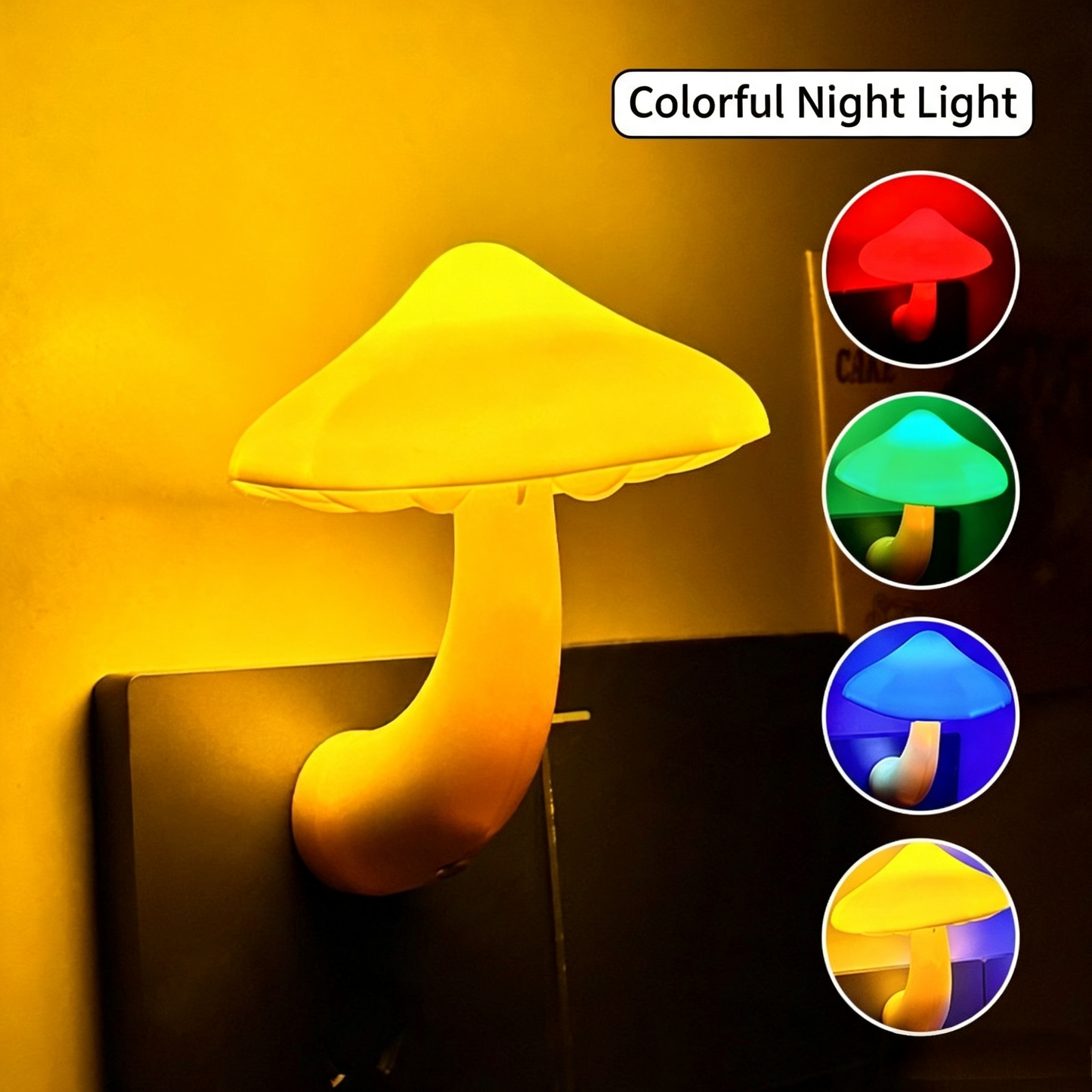 Mushroom Plug-in Night Light, Auto Dusk To Dawn Sensor LED Lamp (US & EU Plug Available), Soft Warm Glow Decorative Lamp for Bedroom Hallway & Kids Room