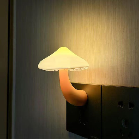 Mushroom Plug-in Night Light, Auto Dusk To Dawn Sensor LED Lamp (US & EU Plug Available), Soft Warm Glow Decorative Lamp for Bedroom Hallway & Kids Room