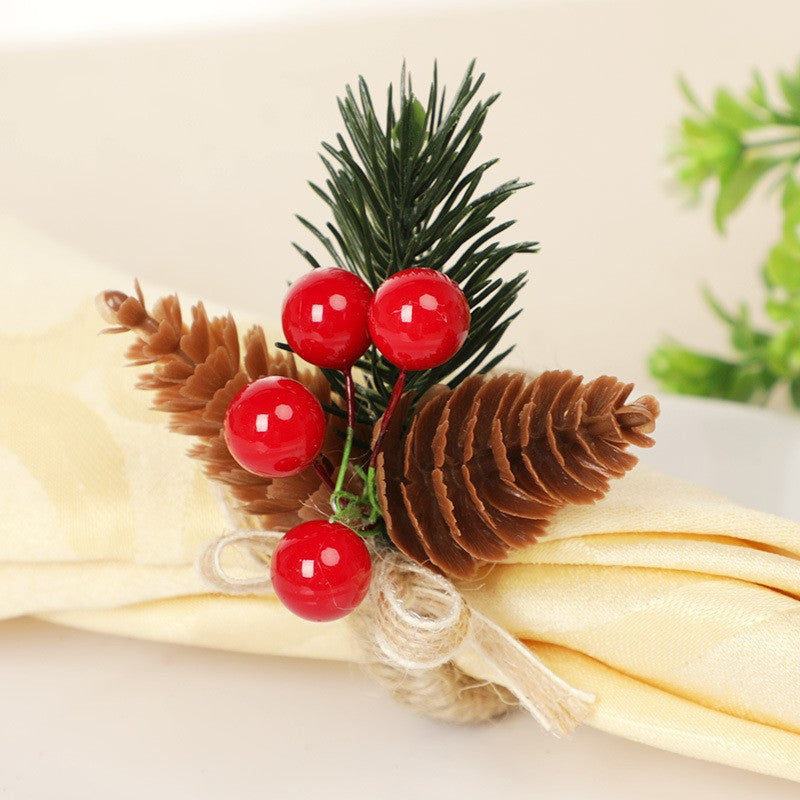Christmas Metal Napkin Rings, Assorted Xmas Themed Decorative Serviette Holders, Holiday Table Ornaments for Dinner Party Home Table Decor