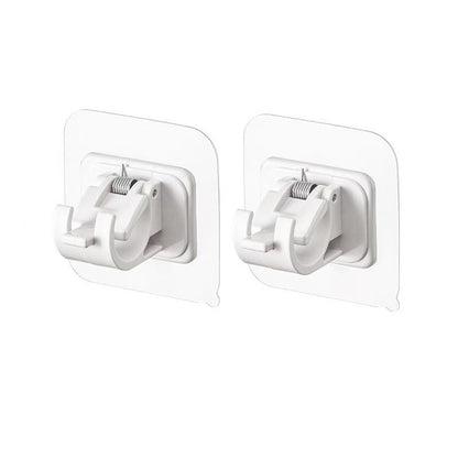 No-Drill Curtain Rod Brackets - Clear Adhesive Design For Easy Hanging