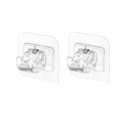 No-Drill Curtain Rod Brackets - Clear Adhesive Design For Easy Hanging