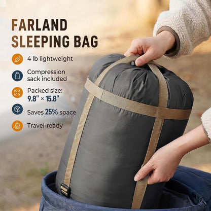 3 Season Warm & Cool Weather - Summer Spring Fall Lightweight Waterproof for Adults Kids - Camping Essentials Gear Accessories Hiking Sleep Must Haves
