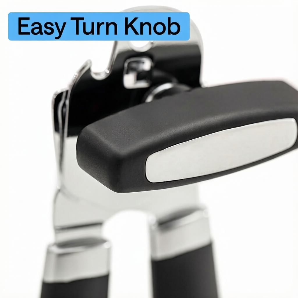 Grip Upgraded Model Stainless Steel Manual Can Opener, Black