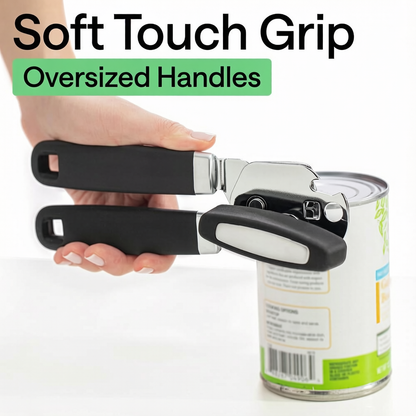 Grip Upgraded Model Stainless Steel Manual Can Opener, Black