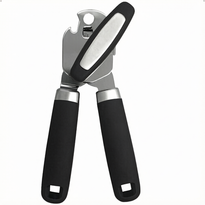 Grip Upgraded Model Stainless Steel Manual Can Opener, Black