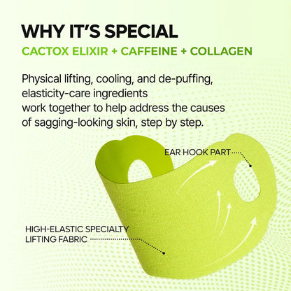 CACTOX V-LIFTING MEWING BAND with Cactus Cooling Reduce Puffiness & Pore Tightening for Visible Pore Care Skin Repair
