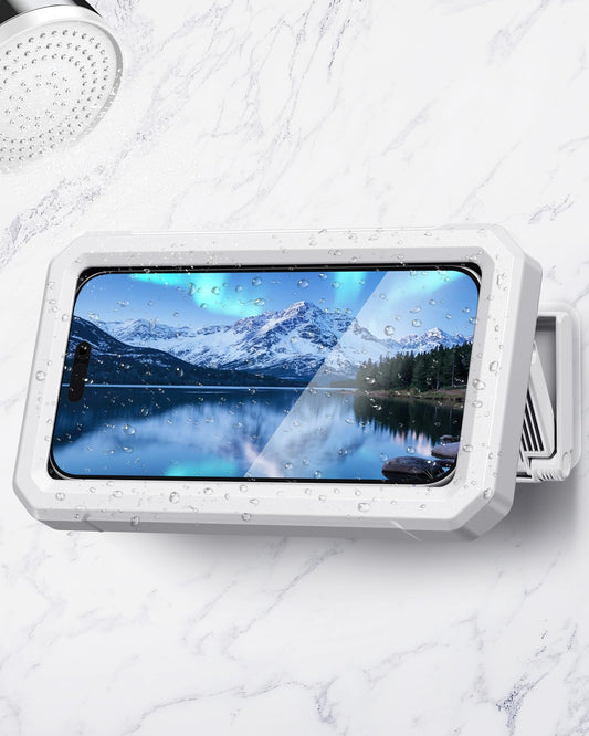 Shower Phone Holder Waterproof -Rotatable Adjustable Phone Case for Shower - Bathroom Accessories Wall Mount Phone Holder for iPhone 17/16 Pro Max, S25 Ultra,4-7" Cellphones | Anti-Fog IPX6 Waterproof Phone Holder for Bathroom, Bathtub, Shower and Kitchen