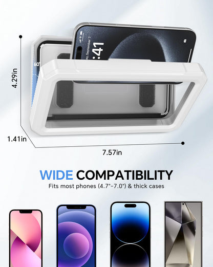 Shower Phone Holder Waterproof -Rotatable Adjustable Phone Case for Shower - Bathroom Accessories Wall Mount Phone Holder for iPhone 17/16 Pro Max, S25 Ultra,4-7" Cellphones | Anti-Fog IPX6 Waterproof Phone Holder for Bathroom, Bathtub, Shower and Kitchen