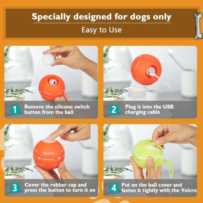 Smart Active Rolling & Bouncing BallToy for Dogs |Interactive Dog ToysDog Ball