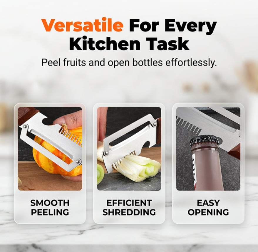 🎁3-in-1 Scallion Shredder & Peeler Kitchen Tool