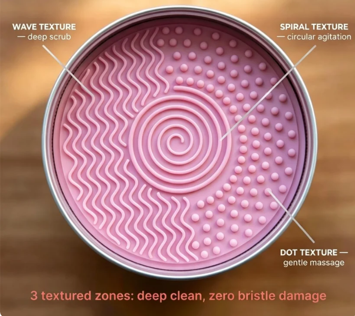 Makeup Brush Cleaner - Heart-Shaped Deep Cleaning Soap With Silicone Scrubber For Fresh Brushes