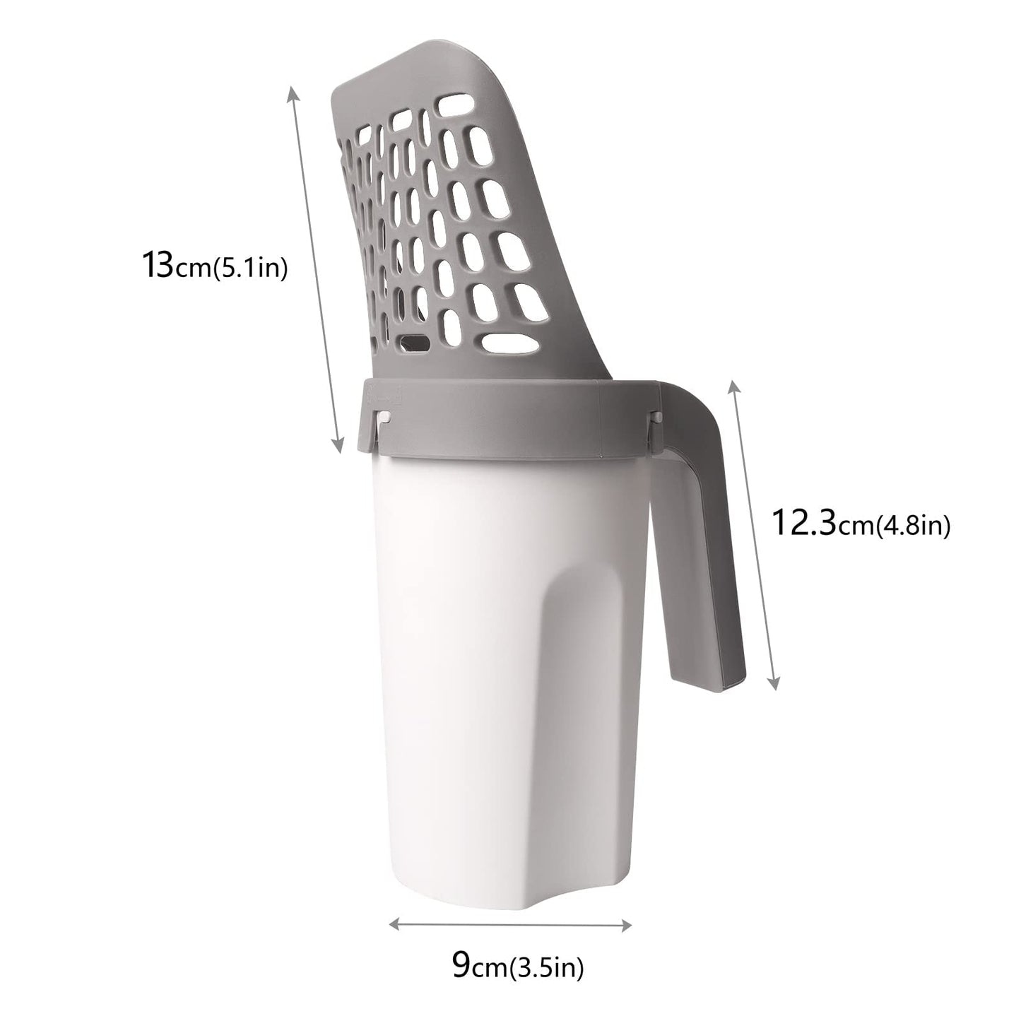 Pooper Scooper for Cat, Cat Litter Scoop with Bags, Integrated Detachable Deep Shovel Holder, Large Capacity Portable