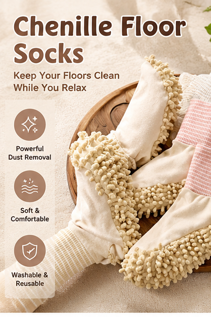 Lazy person's floor cleaning and mopping socks, home cleaning absorbent floor socks, 2026 new floor mopping device mop socks