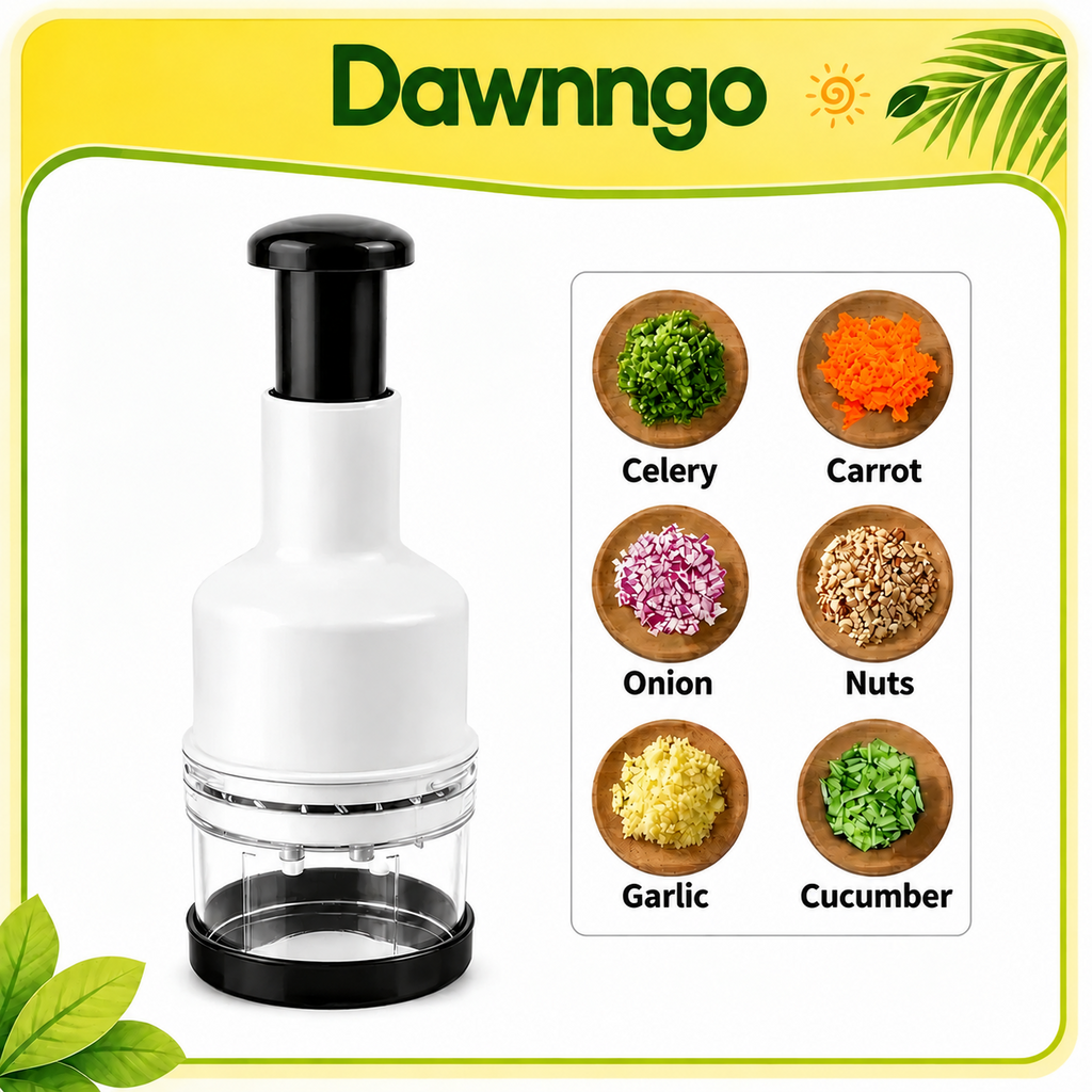 Manual Food Chopper - Compact Press-Type Kitchen Vegetable Chopper
