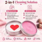 Makeup Brush Cleaner - Heart-Shaped Deep Cleaning Soap With Silicone Scrubber For Fresh Brushes