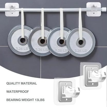 No-Drill Curtain Rod Brackets - Clear Adhesive Design For Easy Hanging